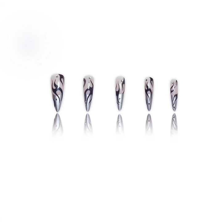 Artistic Flame Design Press-On Nail Extensions Stornfield