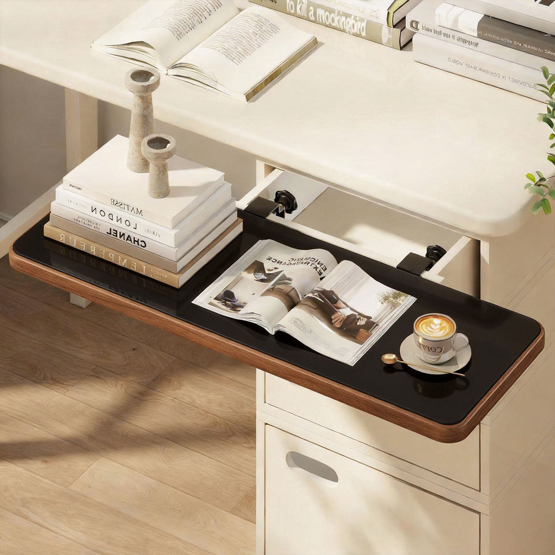 Clamp-On Wooden Desk Bridge Shelf Extension