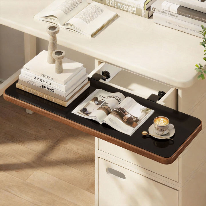 Clamp-On Wooden Desk Bridge Shelf Extension