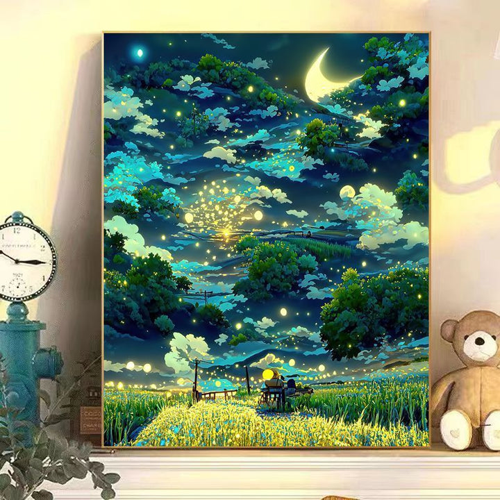 Enchanting Moonlit Landscape Canvas Art Stornfield