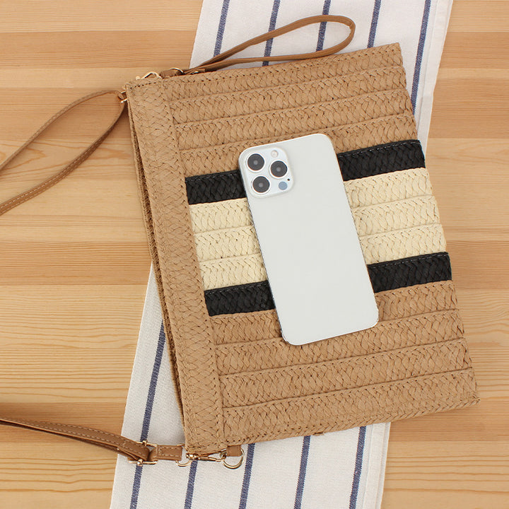 Handbag Made of Woven Material with Stylish Stripe Pattern Stornfield