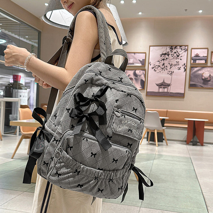 Quilted Bow-Embellished Backpack Stornfield