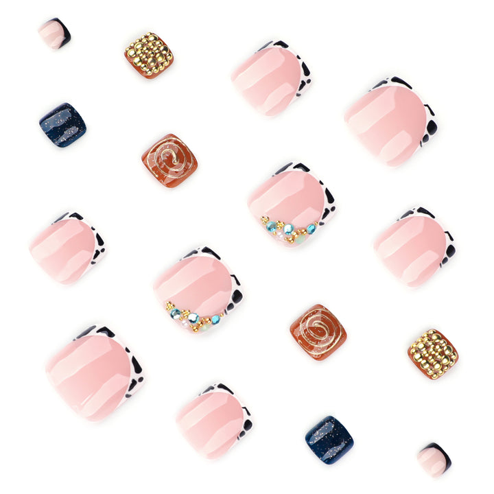 Artful toenail design with floral and sparkling accents Stornfield