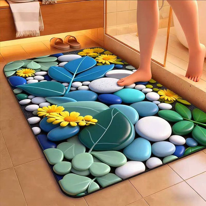 Artistic Floral Bath Mat
