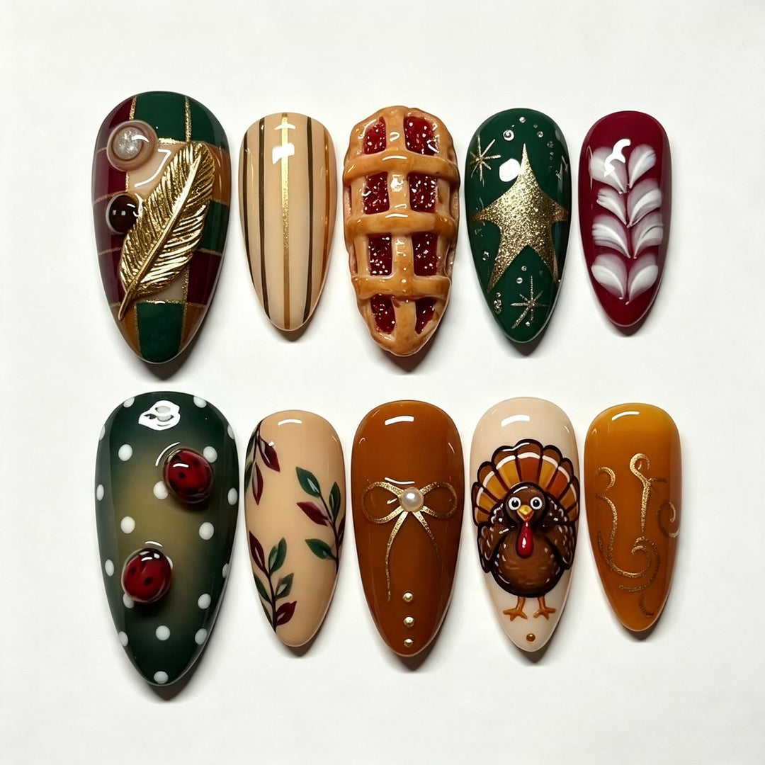 Artistic Seasonal Press-On Nail Art Set Stornfield