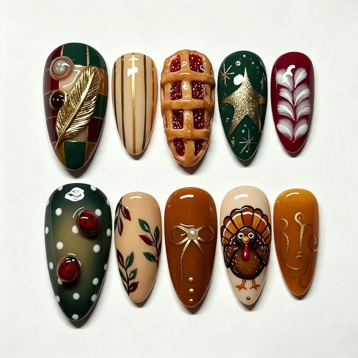 Artistic Seasonal Press-On Nail Art Set Stornfield