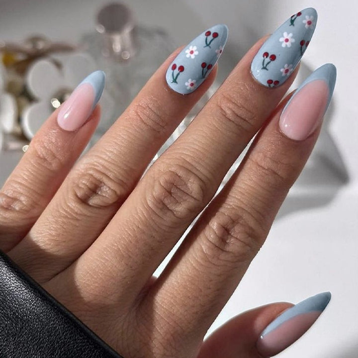 Decorative Floral Press-On Nail Art Kit