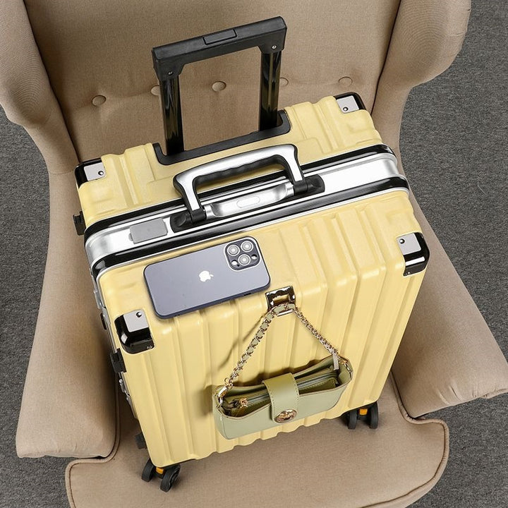 Hard-shell suitcase with double safety lock and sturdy rolling system Stornfield