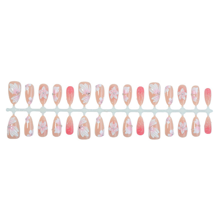 Floral Embellished Press-On Nails Stornfield