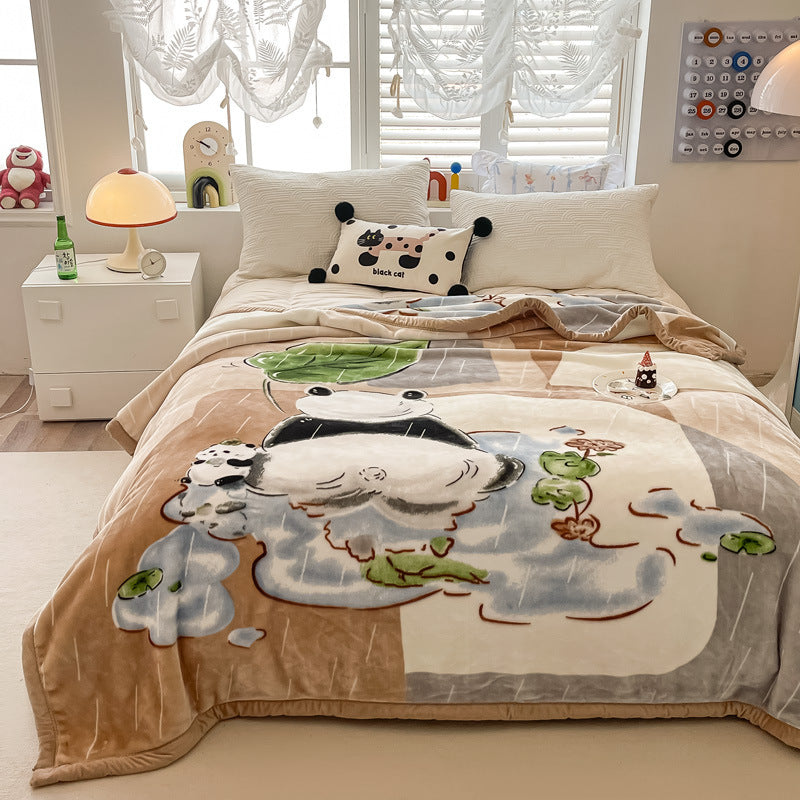 Floral Patterned Fleece Throw Blanket Stornfield