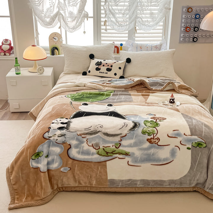 Floral Patterned Fleece Throw Blanket Stornfield