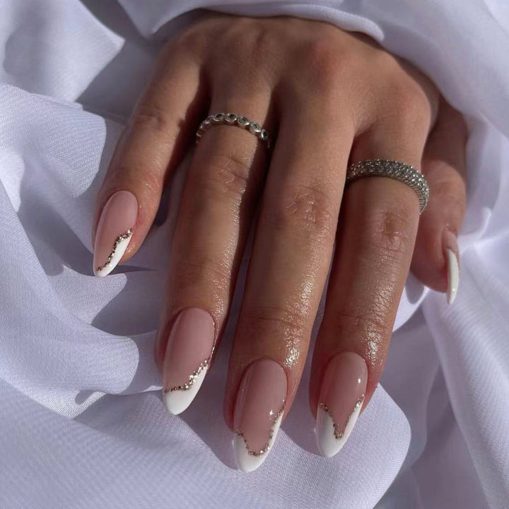 Elegant Stiletto Press-On Nails with Crystal-Embellished Tips Stornfield