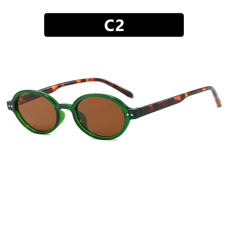 Ladies fashionable oval-shaped sunglasses with fancy frame Stornfield