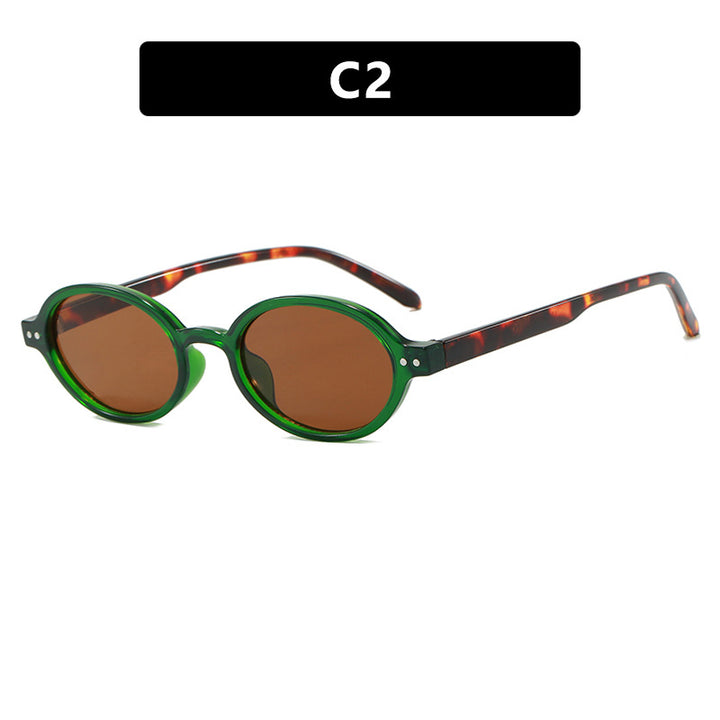 Ladies fashionable oval-shaped sunglasses with fancy frame Stornfield