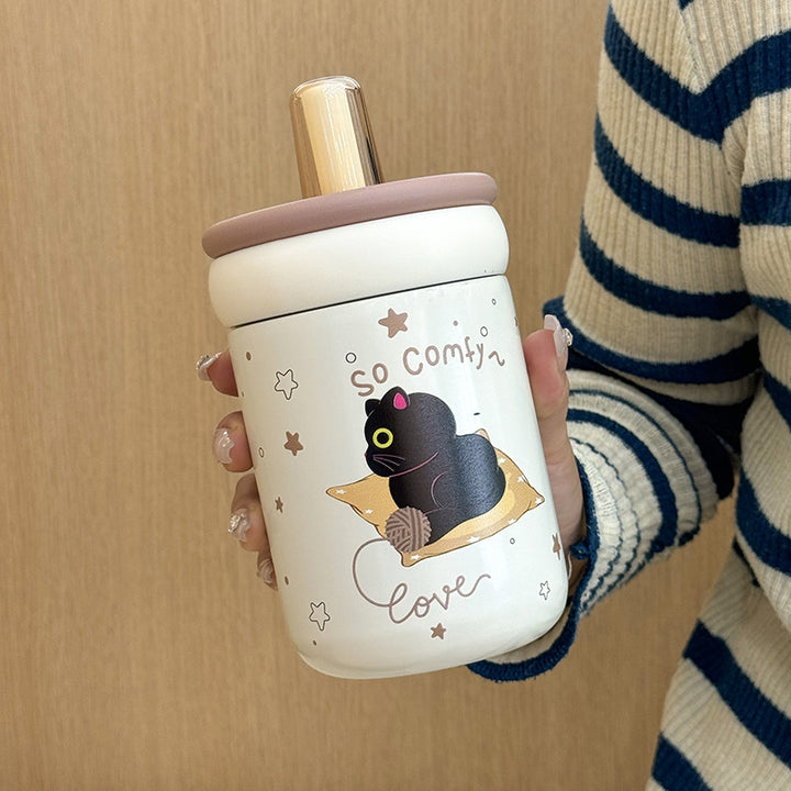 Women's water bottle with innovative silicone cap and playful design Stornfield
