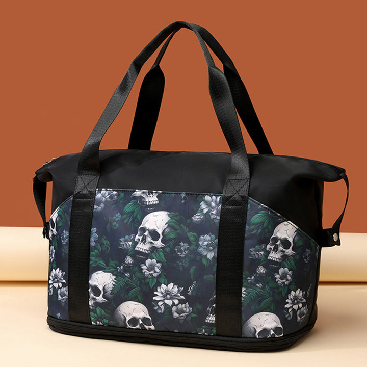 Artistic Skull Print Gym Duffel Bag Stornfield