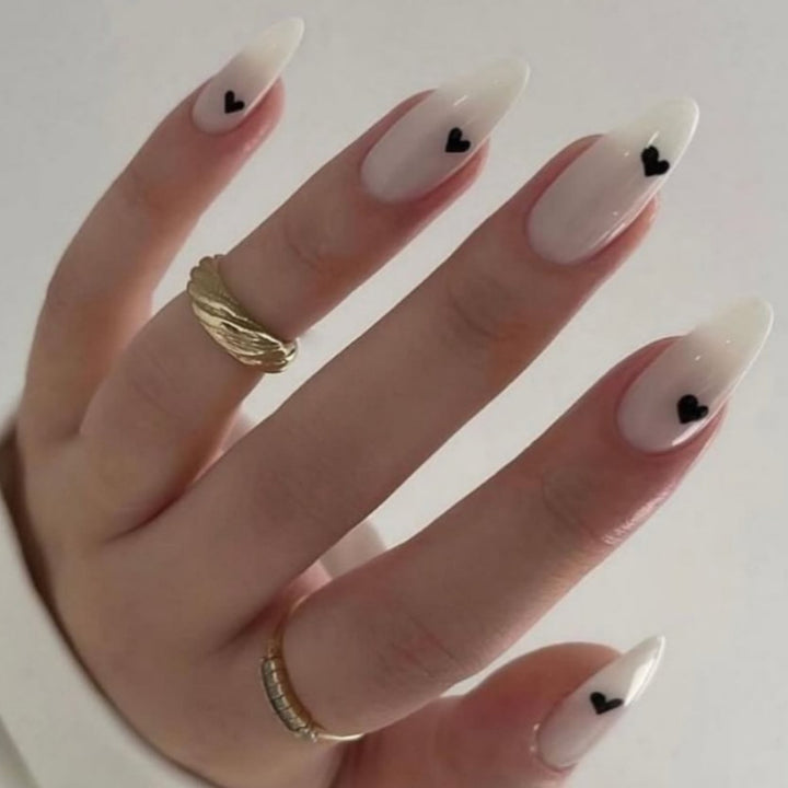 Heart-Accent Artistic Press-On Nails Stornfield