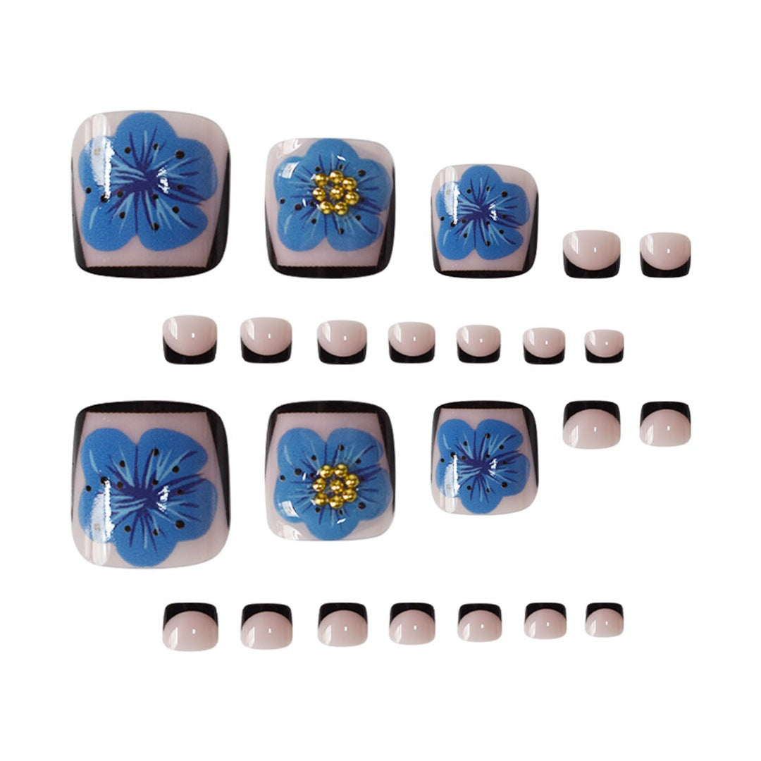Floral Decorative Press-On Toe Nails Stornfield