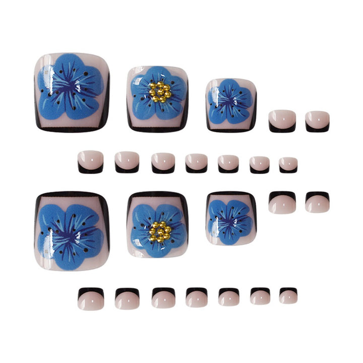Floral Decorative Press-On Toe Nails Stornfield