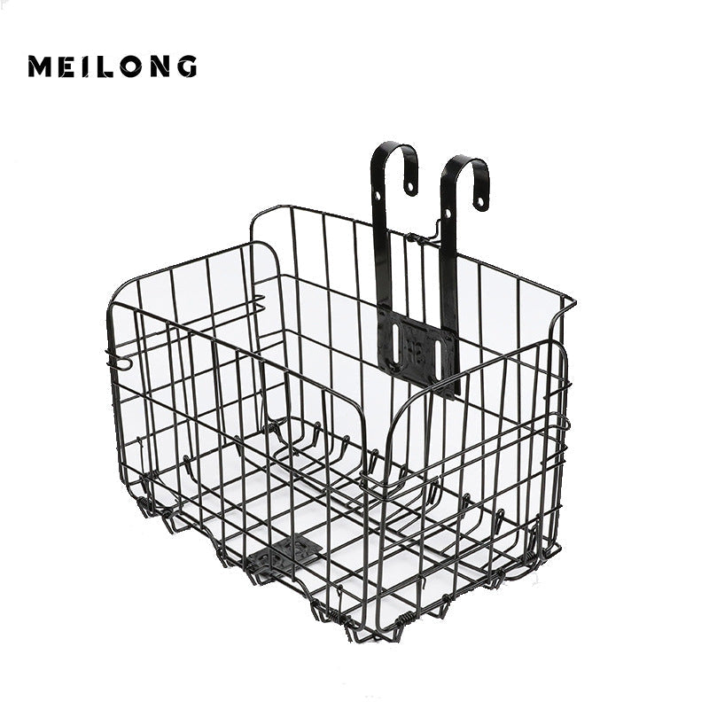 foldable steel wire rear bike cargo basket with adjustable quick-release hooks Stornfield