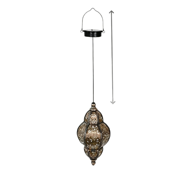 Ornate Moroccan Cutout Metal Hanging Pendant Light With Decorative Shadow Projection And Ceiling Canopy Stornfield
