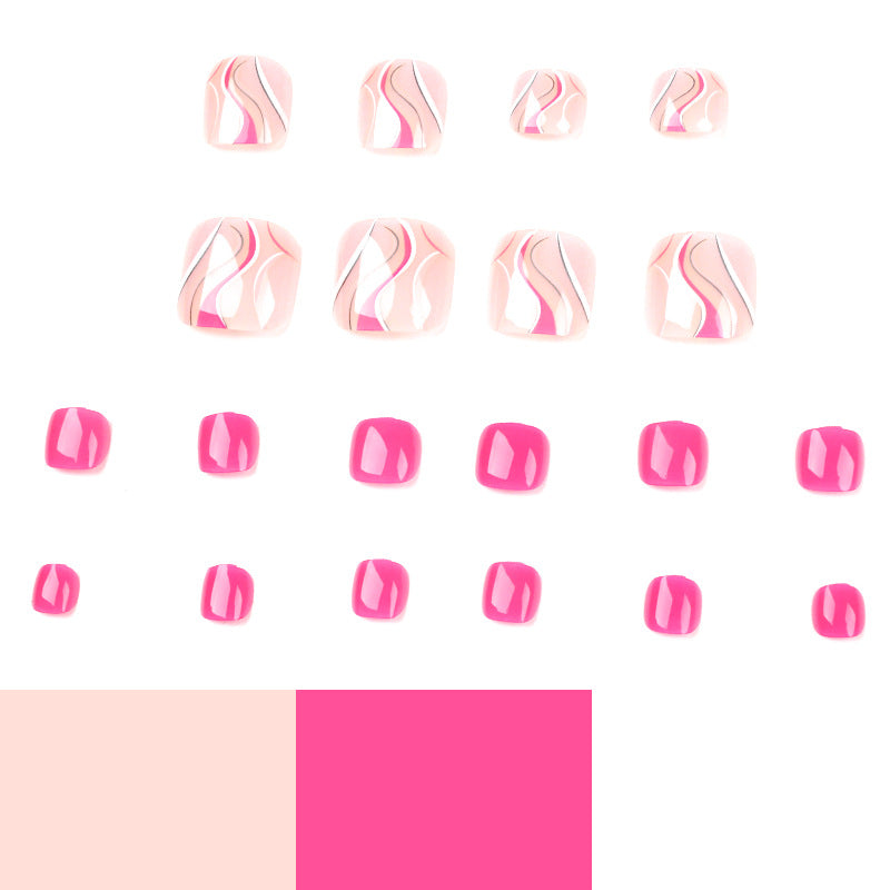 Artful toenail design with creative wave accents Stornfield