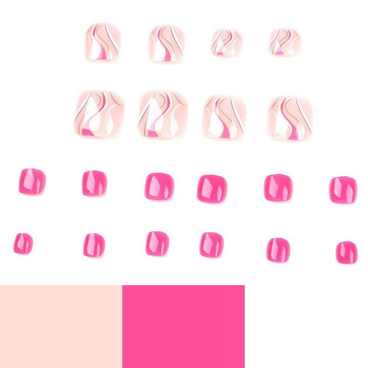 Artful toenail design with creative wave accents Stornfield