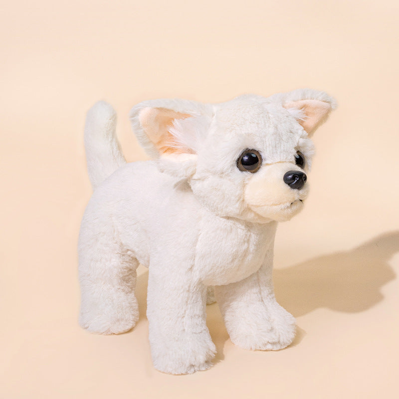 Realistic Seated Border Collie Plush Toy with Long Soft Fur Stornfield