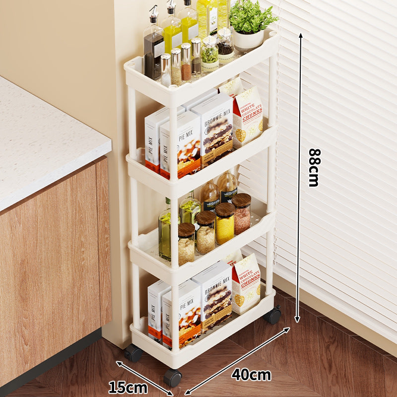 5-Tier Rolling Kitchen Storage Cart with Deep Plastic Baskets and Locking Casters