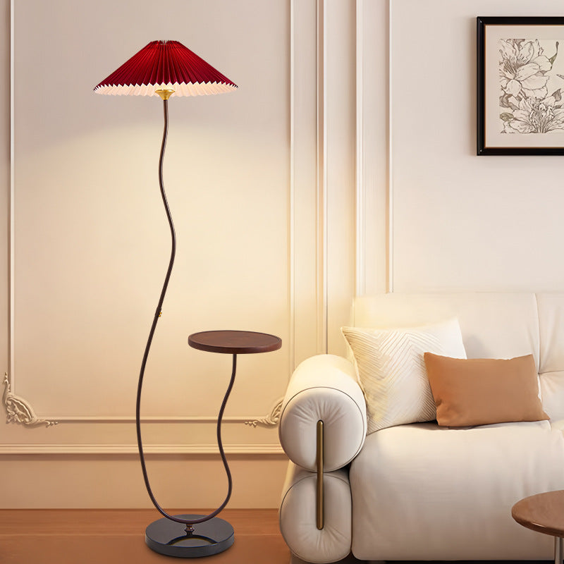 Modern Floor Lamp with Integrated Side Table