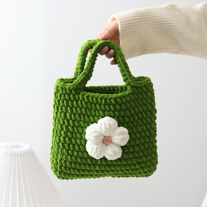 Handcrafted cotton bag with floral application Stornfield