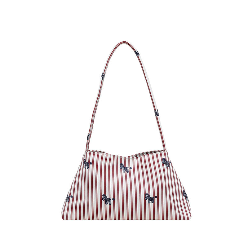 WoChic Embroidered Striped Shoulder Bag Stornfield