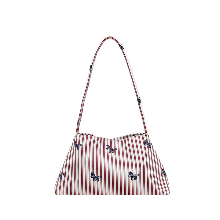 WoChic Embroidered Striped Shoulder Bag Stornfield