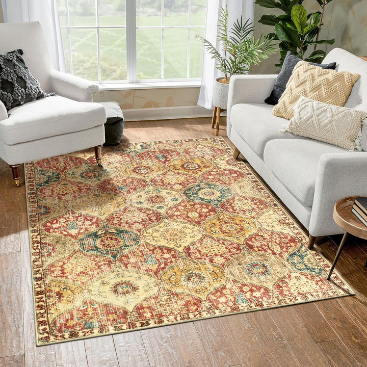 Geometric Floral Area Rug