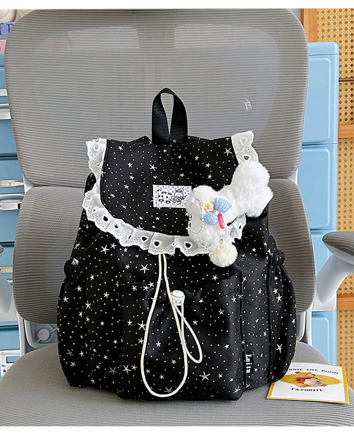 Star Print Ruffled Backpack Stornfield