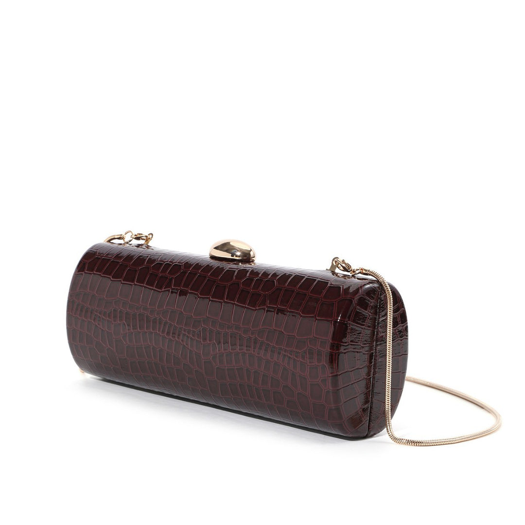 Crocodile-Embossed Evening Clutch