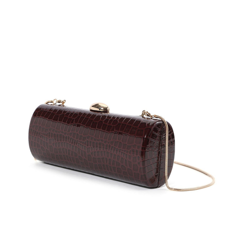 Crocodile-Embossed Evening Clutch