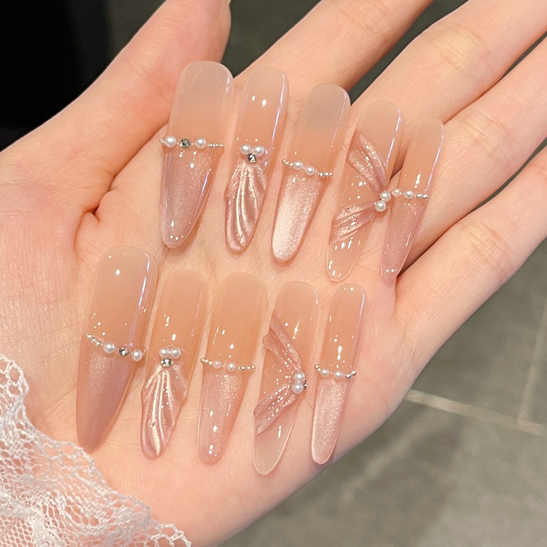 Elegant 3D Decorative Press-On Nail Extensions Stornfield