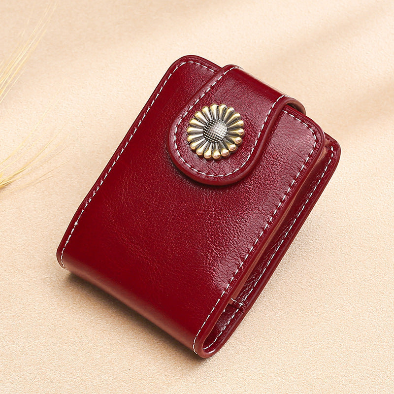 Vintage Leather Buttoned Coin Purse Stornfield