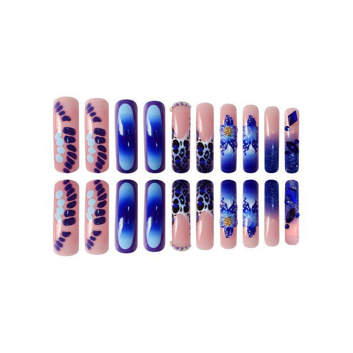 Artistic Long-Length Press-On Nail Art Stornfield