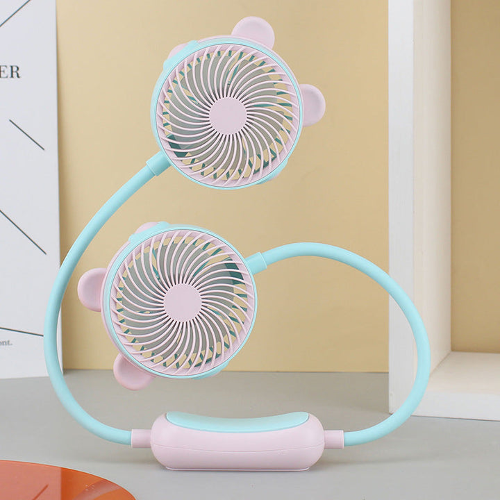 Ladies Portable Neck Fan with Flexible Mount and Dual Fan System Stornfield