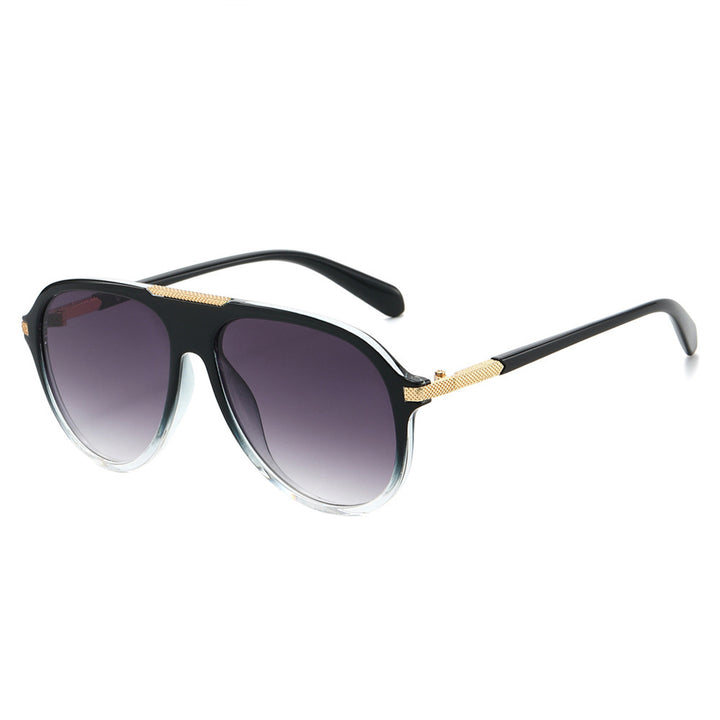 Oversized Aviator Sunglasses with Metallic Accents Stornfield