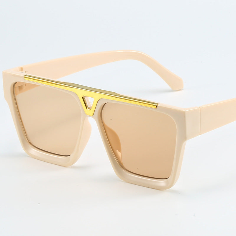 Ladies fashionable oversized sunglasses with stylish golden accent Stornfield