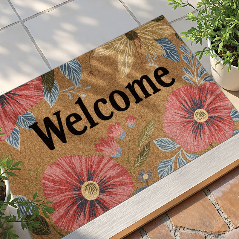 Floral Welcome Door Mat