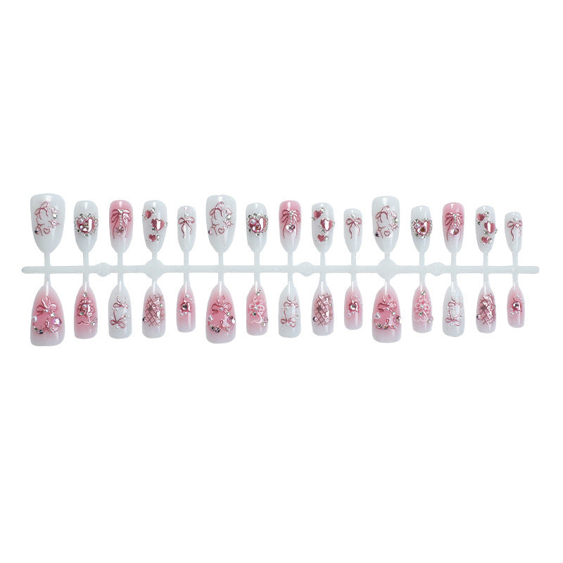 Elegant artificial nail set with floral and glitter details Stornfield