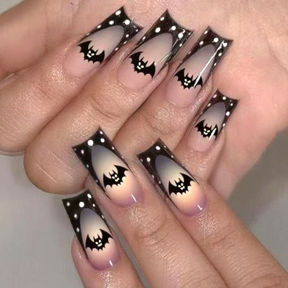 Gothic Bat-Themed Press-On Nails Stornfield