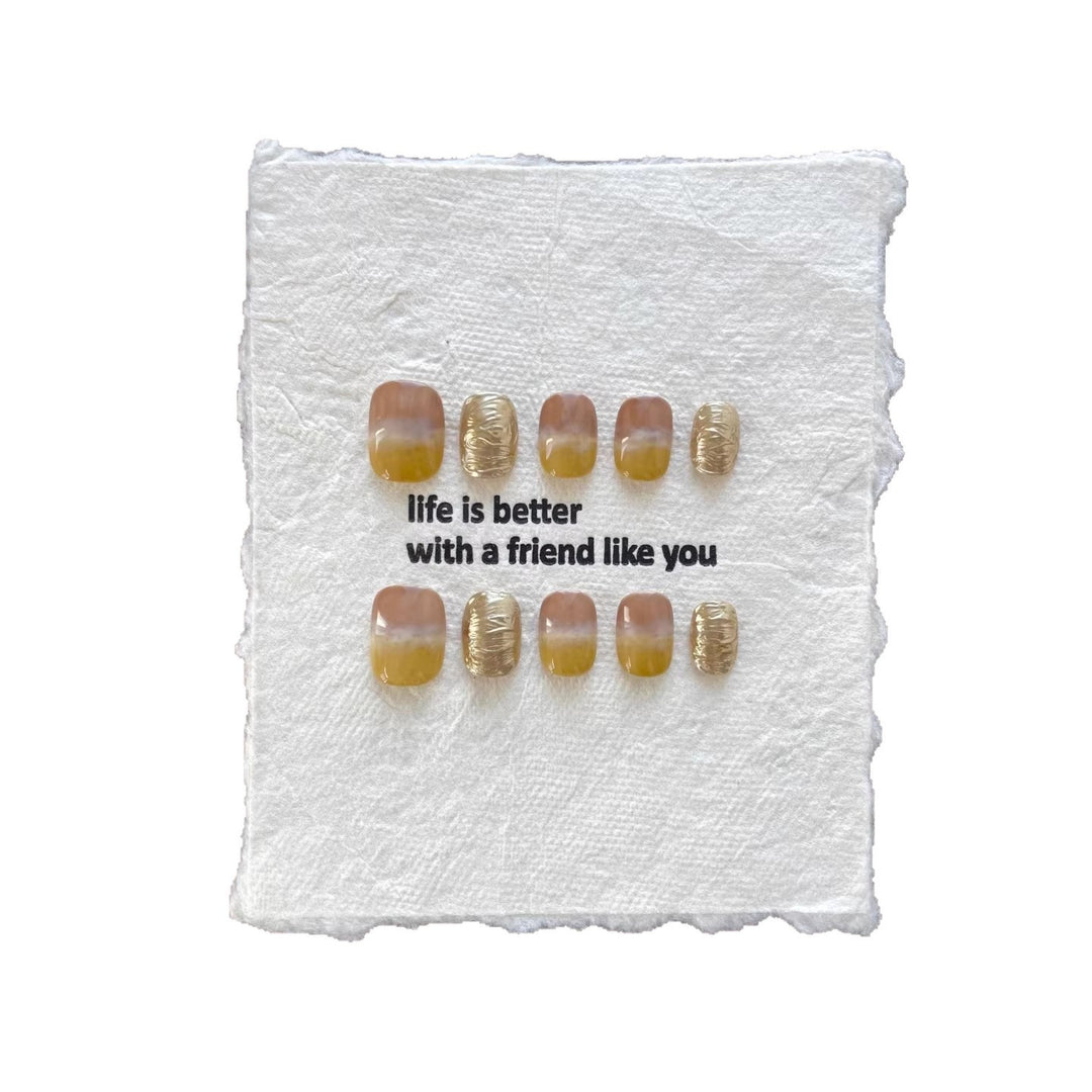 Creative Press-On Nail Art Set with Inspirational Message