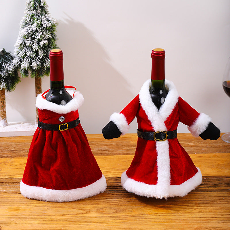 Decorative wine bottle cover in Santa Claus look Stornfield