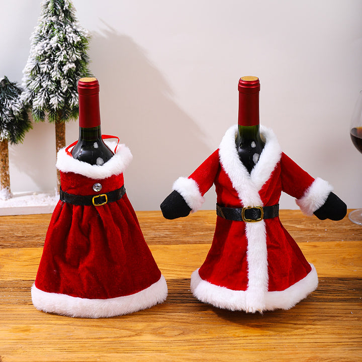 Decorative wine bottle cover in Santa Claus look Stornfield