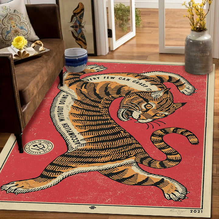 Artistic Tiger-Inspired Area Rug
